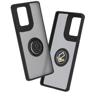 Husa de protectie pentru  Motorola Edge 50 Fusion premium cu inel stand rotativ, suport magnetic si bumper anti-alunecare - negru