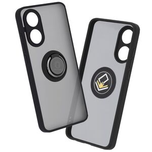 Husa de protectie pentru  Oppo A78 4G premium cu inel stand rotativ, suport magnetic si bumper anti-alunecare - negru