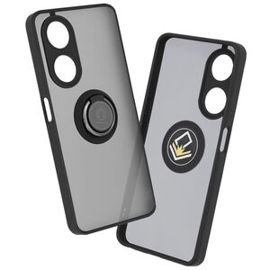 Husa de protectie pentru  Oppo A98 premium cu inel stand rotativ, suport magnetic si bumper anti-alunecare - negru