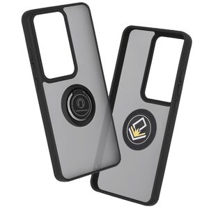 Husa de protectie pentru  Oppo Reno 11F premium cu inel stand rotativ, suport magnetic si bumper anti-alunecare - negru