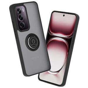 Husa de protectie pentru  Oppo Reno 12 Pro premium cu inel stand rotativ, suport magnetic si bumper anti-alunecare - negru