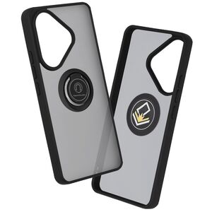 Husa de protectie pentru  Poco F6 premium cu inel stand rotativ, suport magnetic si bumper anti-alunecare - negru