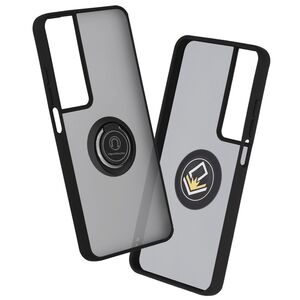 Husa de protectie pentru  Realme C65 premium cu inel stand rotativ, suport magnetic si bumper anti-alunecare - negru