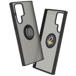 Husa de protectie pentru  Samsung Galaxy S22 Ultra 5G premium cu inel stand rotativ, suport magnetic si bumper anti-alunecare - negru