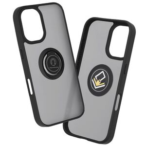 Husa de protectie pentru  iPhone 16 premium cu inel stand rotativ, suport magnetic si bumper anti-alunecare - negru