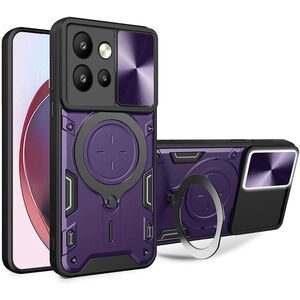 Husa pentru  Motorola Edge 50 Neo cu protecție pentru cameră și suport magnetic integrat Ring Shockproof, mov