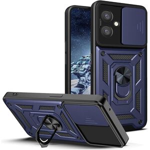 Husa pentru  Oppo A40 Ring Armor Kickstand Tough Rugged Cover cu protectie camera, albastru