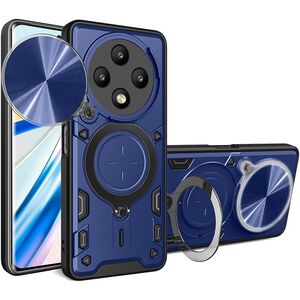 Husa pentru  Xiaomi Redmi 14C cu protecție pentru cameră și suport magnetic integrat Ring Shockproof, albastru