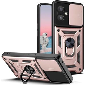 Husa pentru  Oppo A40 Ring Armor Kickstand Tough Rugged Cover cu protectie camera, roz