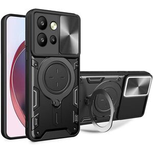 Husa pentru  Motorola Edge 50 Neo cu protecție pentru cameră și suport magnetic integrat Ring Shockproof, negru