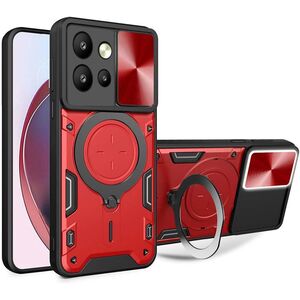 Husa pentru  Motorola Edge 50 Neo cu protecție pentru cameră și suport magnetic integrat Ring Shockproof, rosu