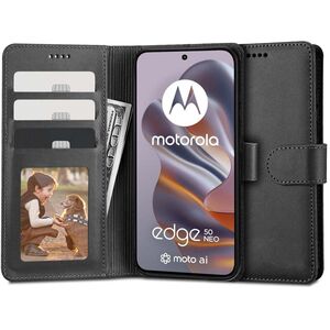 Husa pentru  Motorola Edge 50 Neo tip carte 360 Kickstand Portofel Multifunctional, Protectie Completa, Negru