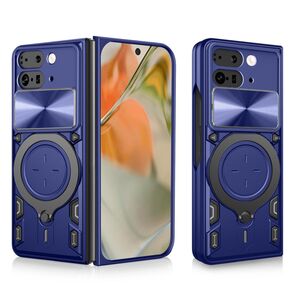 Husa pentru  Google Pixel 9 Pro Fold cu protecție pentru cameră și suport magnetic integrat Ring Shockproof, albastru