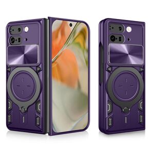 Husa pentru  Google Pixel 9 Pro Fold cu protecție pentru cameră și suport magnetic integrat Ring Shockproof, mov