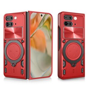 Husa pentru  Google Pixel 9 Pro Fold cu protecție pentru cameră și suport magnetic integrat Ring Shockproof, rosu