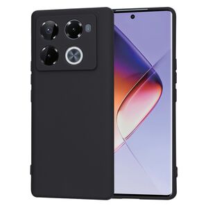 Husa pentru  Infinix Note 40 Pro+ Liquid Silicone, subțire, captusita cu microfibra, anti amprentă, protectie cameră foto, negru