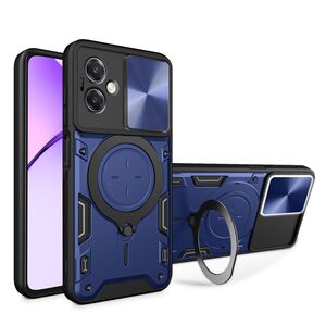 Husa pentru  Oppo A40 cu protecție pentru cameră și suport magnetic integrat Ring Shockproof, albastru