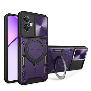 Husa pentru  Oppo A40 cu protecție pentru cameră și suport magnetic integrat Ring Shockproof, mov
