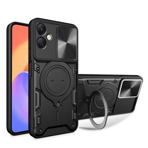 Husa pentru  Samsung Galaxy A06 cu protecție pentru cameră și suport magnetic integrat Ring Shockproof, negru