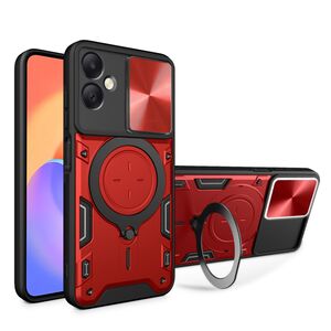 Husa pentru  Samsung Galaxy A06 cu protecție pentru cameră și suport magnetic integrat Ring Shockproof, rosu