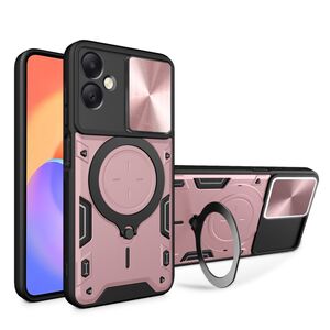 Husa pentru  Samsung Galaxy A06 cu protecție pentru cameră și suport magnetic integrat Ring Shockproof, roz