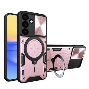 Husa pentru  Samsung Galaxy A16 cu protecție pentru cameră și suport magnetic integrat Ring Shockproof, roz