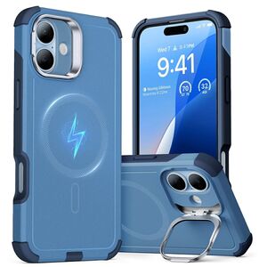 Husa pentru  iPhone 16 - ESR Cyber Armor Kickstand cu Magsafe - albastru