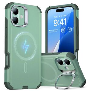Husa pentru  iPhone 16 - ESR Cyber Armor Kickstand cu Magsafe - verde