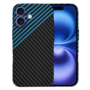 Husa pentru  iPhone 16 CarbonFiber UltraSlim, Lightweight, albastru inchis