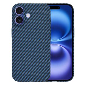 Husa pentru  iPhone 16 CarbonFiber UltraSlim, Lightweight, albastru