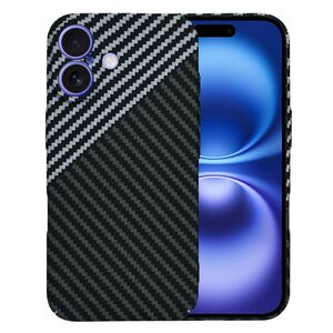 Husa pentru  iPhone 16 CarbonFiber UltraSlim, Lightweight, gri