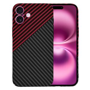 Husa pentru  iPhone 16 Plus CarbonFiber UltraSlim, Lightweight, rosu