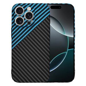 Husa pentru  iPhone 16 Pro CarbonFiber UltraSlim, Lightweight, albastru inchis