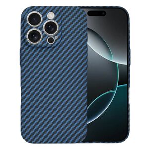 Husa pentru  iPhone 16 Pro CarbonFiber UltraSlim, Lightweight, albastru
