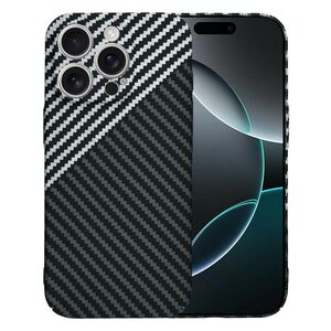 Husa pentru  iPhone 16 Pro CarbonFiber UltraSlim, Lightweight, gri