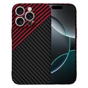 Husa pentru  iPhone 16 Pro CarbonFiber UltraSlim, Lightweight, rosu