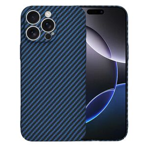 Husa pentru  iPhone 16 Pro Max CarbonFiber UltraSlim, Lightweight, albastru