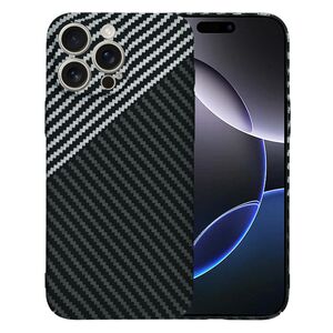 Husa pentru  iPhone 16 Pro Max CarbonFiber UltraSlim, Lightweight, gri