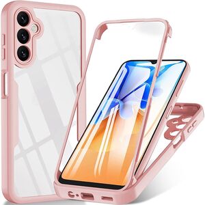 Pachet 360: Husa cu folie integrata pentru  Samsung Galaxy A16 Cover360 fata / spate - roz