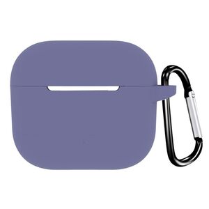 Huse de protectie pentru AirPods 4, Thin & Smooth, din silicon, compatibila cu incarare wireless, cu breloc carabina - indigo