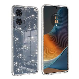 Husa pentru  Motorola Edge 50 Fusion cu sclipici Liquid Crystal Glitter, transparent
