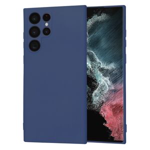 Husa pentru  Samsung Galaxy S22 Ultra 5G Liquid Silicone cu MagSafe, subțire, captusita cu microfibra, anti amprentă, protectie cameră foto, albastru