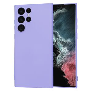 Husa pentru  Samsung Galaxy S22 Ultra 5G Liquid Silicone cu MagSafe, subțire, captusita cu microfibra, anti amprentă, protectie cameră foto, lavanda