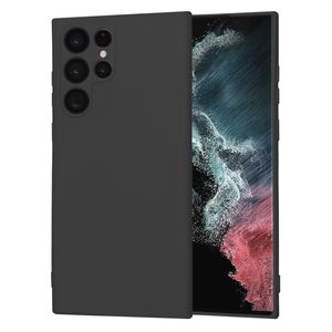 Husa pentru  Samsung Galaxy S22 Ultra 5G Liquid Silicone cu MagSafe, subțire, captusita cu microfibra, anti amprentă, protectie cameră foto, negru