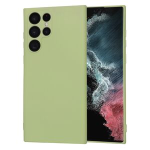 Husa pentru  Samsung Galaxy S22 Ultra 5G Liquid Silicone cu MagSafe, subțire, captusita cu microfibra, anti amprentă, protectie cameră foto, verde