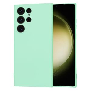 Husa pentru  Samsung Galaxy S23 Ultra 5G Liquid Silicone cu MagSafe, subțire, captusita cu microfibra, anti amprentă, protectie cameră foto, verde deschis
