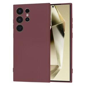 Husa pentru  Samsung Galaxy S24 Ultra Liquid Silicone cu MagSafe, subțire, captusita cu microfibra, anti amprentă, protectie cameră foto, bordeaux