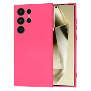 Husa pentru  Samsung Galaxy S24 Ultra Liquid Silicone cu MagSafe, subțire, captusita cu microfibra, anti amprentă, protectie cameră foto, fucsia