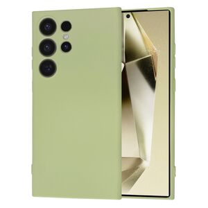 Husa pentru  Samsung Galaxy S24 Ultra Liquid Silicone cu MagSafe, subțire, captusita cu microfibra, anti amprentă, protectie cameră foto, verde