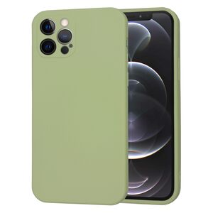 Husa pentru  iPhone 12 Pro Liquid Silicone cu MagSafe, subțire, captusita cu microfibra, anti amprentă, protectie cameră foto, verde